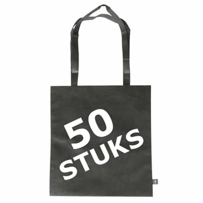 50 stuks - Sterke Draagtas - RPET Non Woven - Zwart
