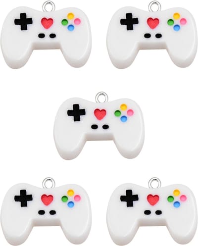 Sieraden Maken | Set 5 Hangers Console Playstation Wit | Bedels