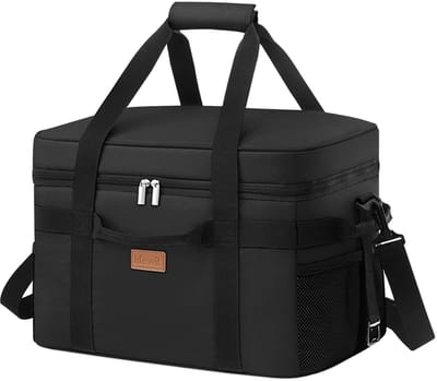 Allecto - Koeltas - Geïsoleerde Picknicktas - Houdt voedsel tot 12 uur op temperatuur - Zwart - 30 Liter - Perfect voor outdoor activiteiten - Gesc...