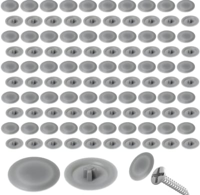 Decoratieve Schroefdoppen voor Phillips Schroeven - Waterdicht en Corrosiebestendig - 100 Stuks voor Meubel Schroeven van 7-8 mm (Grijs)