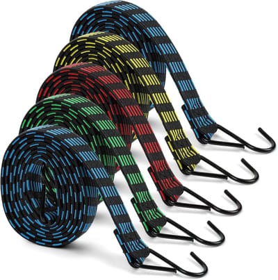 Bungeekoorden Met Haken - Elastische Banden - Bagage Bevestigen - Plat En Breed Ontwerp - 25 Mm Breed 2 M