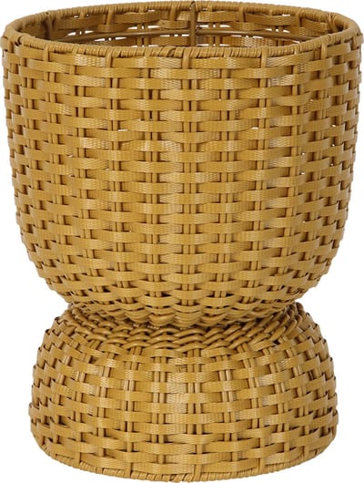 Handed By - Plantenmand - Plantenstandaard - Bloempot - Duurzaam- Handgevlochten - Handed By Twist Diabolo maat small - oker geel - ochre yellow