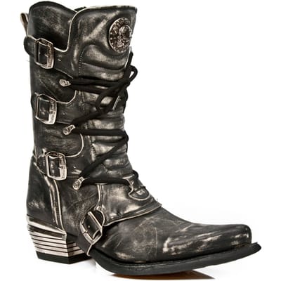 New Rock grijze Dallas leren laarzen voor heren - M.7993-S3