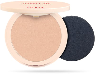 PUPA Milano Wonder Me, Compacte behuizing, Poeder, Vette huid, Gecombineerde huid, Normale huid, Smoothing, Matterend, Hydrateren, Licht, Beige