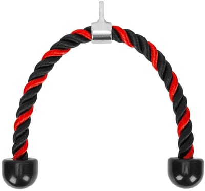 Dailygoods - Nylon tricepstouw - Krachtstation - Antislipgreep - Rood, Blauw, Zwart - Fitnessaccessoires - Tricepstouw voor optimale training - 90 cm