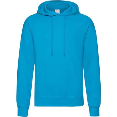 Fruit Of The Loom Unisex Volwassenen Klassiek Sweatshirt met capuchon (Azuurblauw)