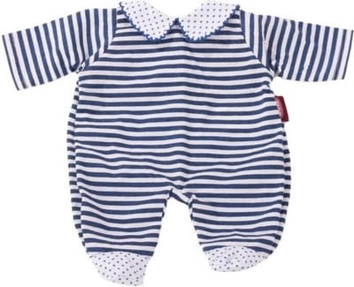 Götz poppenkleding blauw gestreept rompertje voor babypop van 30-33cm