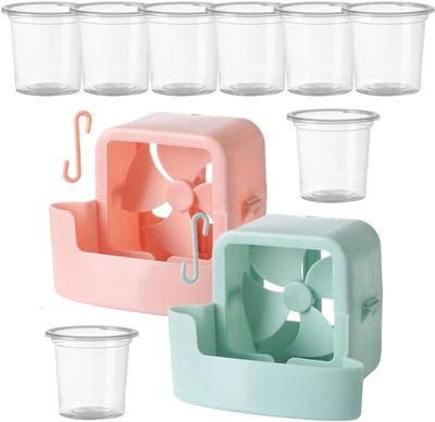 Ventilator Koeler - Hangbare Ice Box - Zomerse Verkoeling - Dubbele Functie - Blauw en Roze