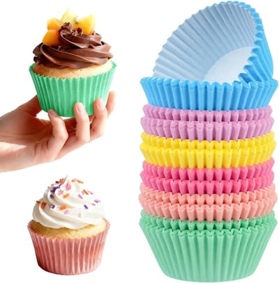 200 Stuks Papieren Muffinvormen voor Mini Cupcakes, Ideaal voor Feestjes, Verjaardagen en Trouwen, Bakaccessoires voor Desserts