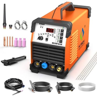 HITBOX HBT250P AC/DC Aluminium 2 T/4 T TIG Lasmachine 5in1 HF TIG/MMA ARC Stok IP21S Lasser Lassen IGBT Inverter 200A HBT250P