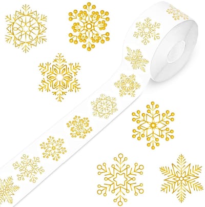 Allecto - Kerstmis Stickers - Sneeuwvlok Stickers - Perfect voor Decoratie - 1000 Stuks - Vrolijke Kerstmis Stickers - Voor Kaarten en Giften