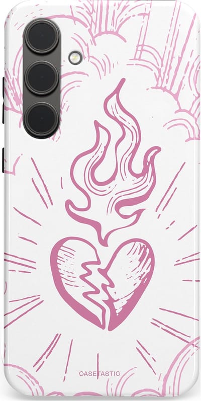 Casetastic Hoesje Geschikt voor Samsung S24 Plus - Stijlvolle Beschermende Duo-layer Case - Roze Liefdesvlam