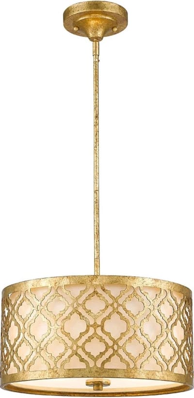 Gilded Nola LED Hanglamp Arabella | 2X E27 Max 60W | Dimbaar | Distressed Gold, Ivory Shade