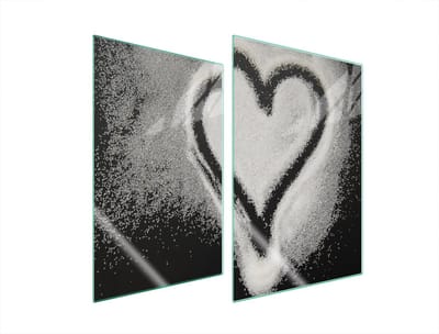 TMK ArtDeko - Hart Serie - Glazen Beschermplaat - 2x 35x52 cm - Universeel Geschikt