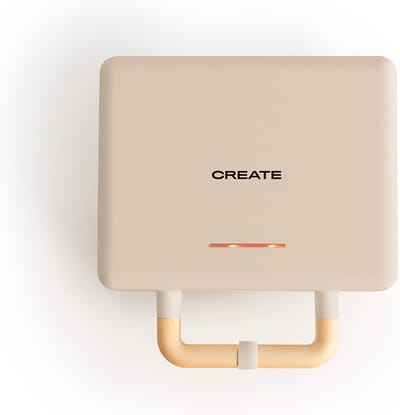 CREATE - Tosti-ijzer, grill en wafelijzer met verwisselbare platen - Zand - Dubbel - STONE STUDIO