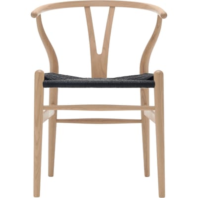 Carl Hansen & Søn - CH24 Y Wishbone stoel eiken - eiken wit geolied - Vlecht zwart