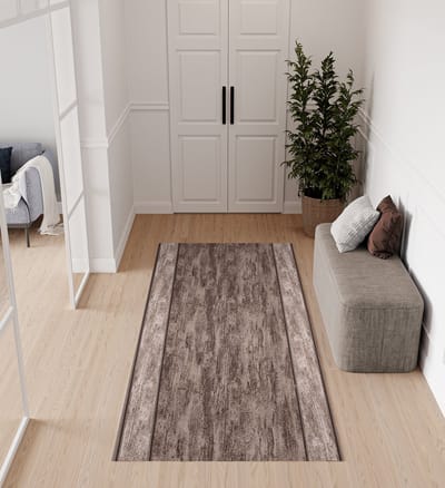 Tapiso Antislip Rubber Vloerkleed Bruin Gang Rubbermat Tapijt Maat- 80x150