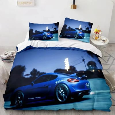 Sportwagen Dekbedovertrek Sets Volledige Maat 3 Delige Raceauto Beddengoed Sets Met Kussenslopen Voor Tieners Jongens Polyester Dekbedovertrek EU Double(200*200cm)3pcs