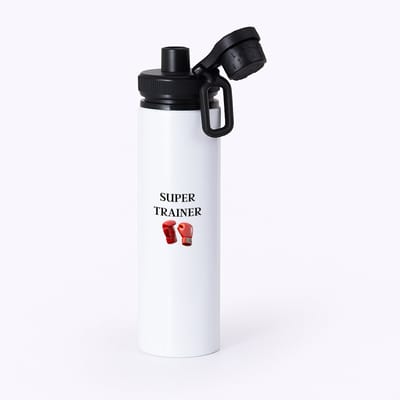 Hacebo® - Super trainer waterfles met draaidop zwart - Sport - coach - boxing - Trainer - geschenk - verjaardag - love gift - water fles - 850ML
