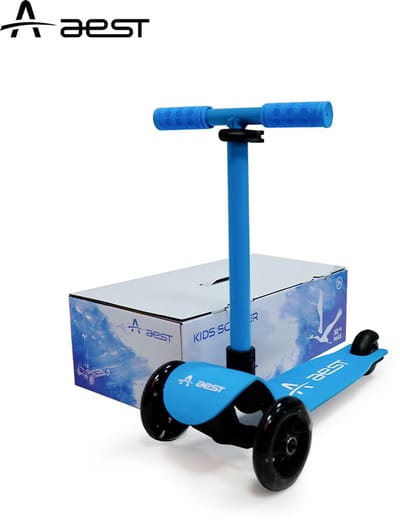 AEST Kinderstep 3 Wielen – LED Lichtgevende Wielen – Inklapbaar – Verstelbaar Stuur – Voetrem – 3-5 Jaar – Blauw