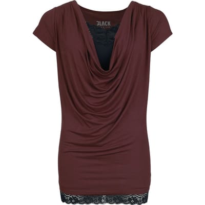 Black Premium by EMP T-shirt - Set bestaande uit shirt en hemdje - S tot M - voor Vrouwen - bordeaux-zwart