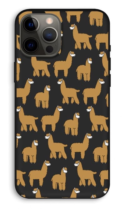 Case Company® - Hoesje geschikt voor iPhone 12 Pro Max hoesje - Alpacas - Biologisch Afbreekbaar Telefoonhoesje - Bescherming alle Kanten en Schermrand
