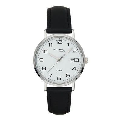 Adora heren horloge met safierglas - met datum aanduiding - grote duidelijke wijzerplaat AS4242