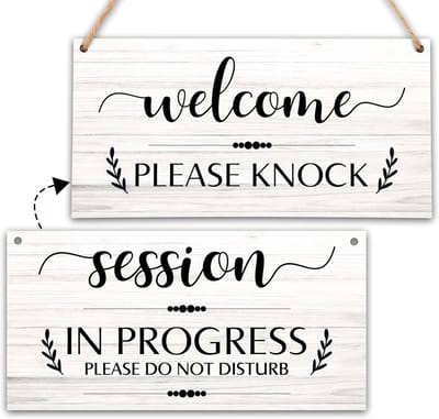 Deurbord - Niet Storen Hanger - Therapie Kantoor - Dubbelzijdig Hout - 156 x 30 cm - Eenvoudige Kleur