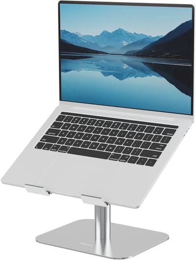 Fellowes Alumia™ Laptop standaard – Ergonomische Bureau‑Standaard – Gemaakt van 96% Gerecycled Materiaal - – Zilver