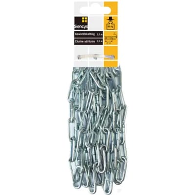 Sencys Verzinkte Stalen Ketting - Staal - Verzinkt - Zilver - 4x32mm - 2,5m