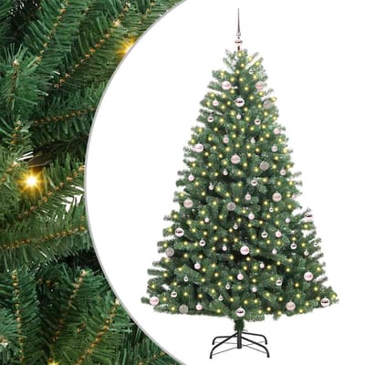vidaXL - Kunstmatige - Hinged - Kerstboom - Groen - 240 - cm - PVC - en - Metalen