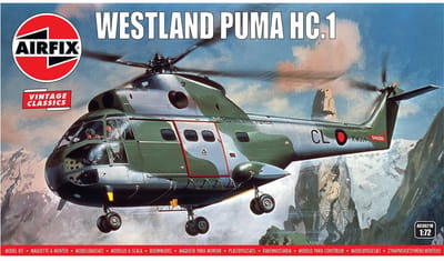 Airfix Modelbouwpakket Helikopters - 03021V Westland Puma HC.1 - Vintage Classics - Britse Transporthelikopter Plastic - 1:72 - Modelbouw