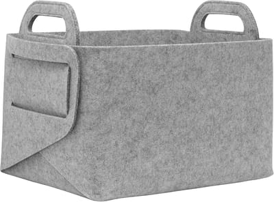 Famanu – Multifunctionele vilten opbergtas met dubbele hengsels, inklapbare mand voor huishouden, boodschappen en organisatie