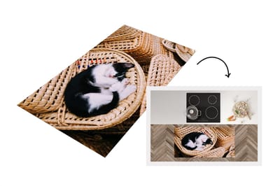 Keukenloper - Loper keuken - Kat - Mand - Zwart - Wit - 120x60 cm - Keukenloper vinyl