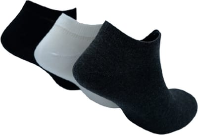 The Sockmaker sokken heren 40-46 - 3-pack Bamboo - duurzaam - Trainers - Black White Charcoal