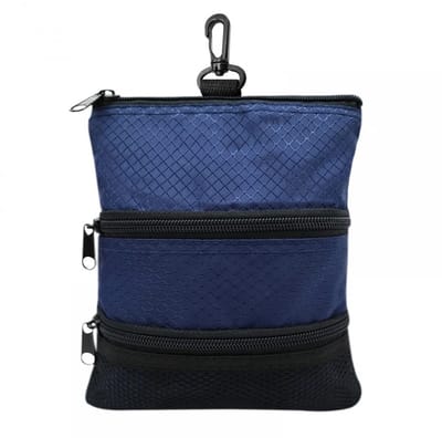 Dailygoods- Golftas Draagbaar - Golfbal Organizer - 3-Laagse Ritssluiting - Hoogwaardig Oxford-Materiaal - Praktisch en Compact - Handig Haakontwerp - Golfaccessoire