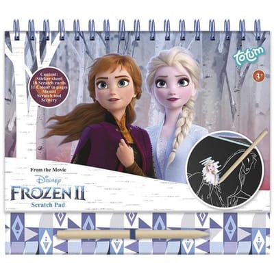 Disney Frozen Totum vakantieboek doeboek kraskaarten sticker en kleurboek speelgoed meisjes - knutselen scratch art met prinsessen Elsa en Anna A5 - 25 delig