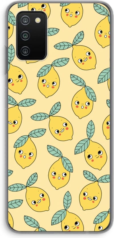 Hoesje geschikt voor Samsung Galaxy A03S hoesje - Citroenen - Soft Cover Telefoonhoesje - Bescherming aan alle Kanten en Schermrand