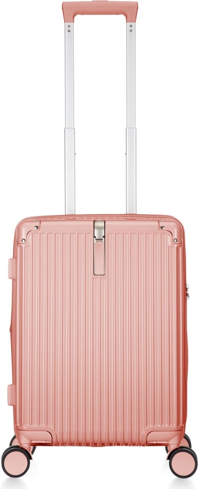 Kreta Handbagagekoffer S - 39L - 52x35x20 cm - Lichtgewicht & Uitbreidbaar - USB-Oplaadpoort, Cuphouder & TSA Slot - Perfect Voor Vliegtuig en Weekendtrips - Rose goud