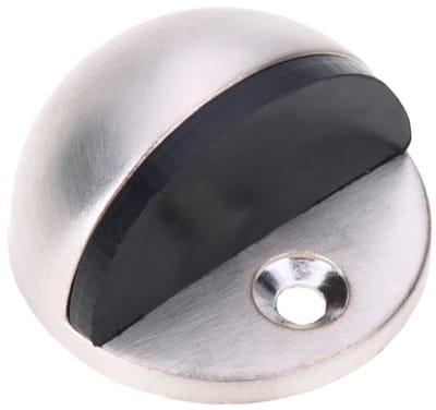 Dailygoody - Vloerdeurstopper RVS - Ovalen Vloermontage - Inclusief Schroeven en Lijm - 2 Stuks - Sterke en duurzame stop - Geschikt voor diverse vloe.