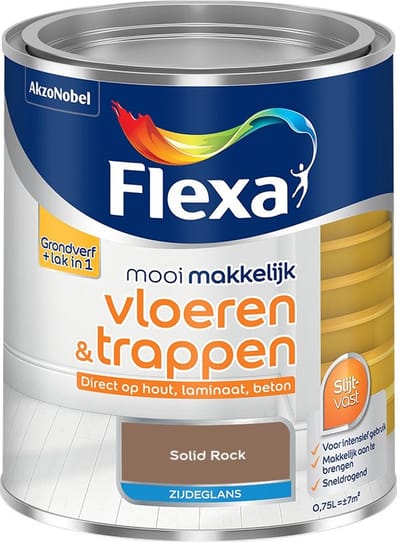 Flexa - Mooi Makkelijk Vloeren & Trappen Zijdeglans - Solid Rock - Mengverf - 750 Ml