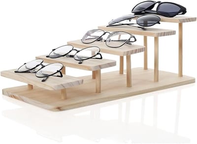 Brillenhouder - Zonnebril organizer - Brillen presenteren - Voor 5 paar brillen - 41x18x145cm - Natuurlijk