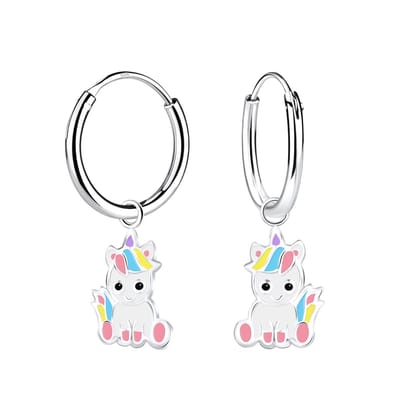 WeLoveSilver - kinderoorbellen - zilveren oorringen - unicorn - pastel