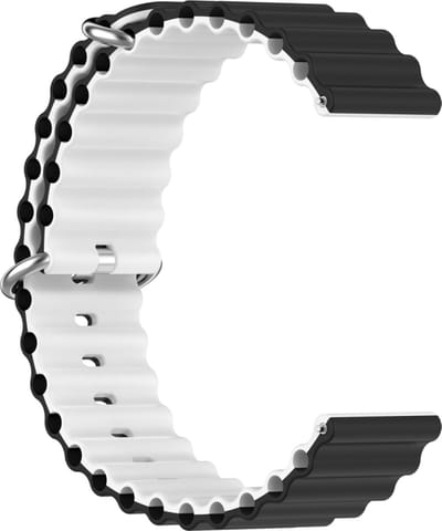 Siliconen bandje - geschikt voor Samsung Galaxy Watch 3 45mm / Galaxy Watch 46mm / Gear S3 Classic & Frontier en Polar Vantage M / M2 / V3 / Grit X (Pro) - zwart-wit