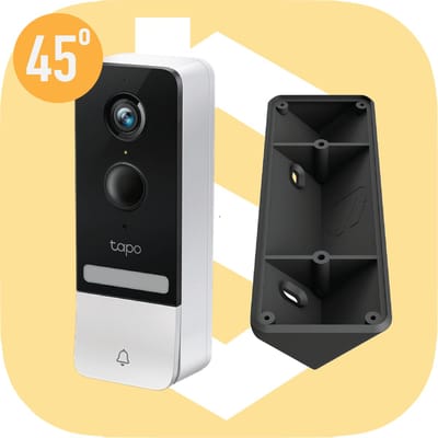 SmarThuis - Hoekbeugel geschikt voor TP-Link tapo D230S1 Video Deurbel - hoekbeugel van 45 graden - inclusief montage materiaal - sterk en milieubewust