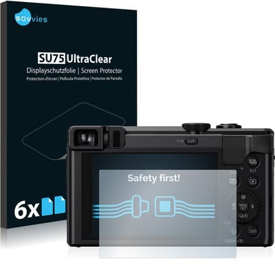 Savvies - Screenprotector voor Panasonic Lumix DMC-TZ81 - Folie Beschermfolie transparant 6 Stuks