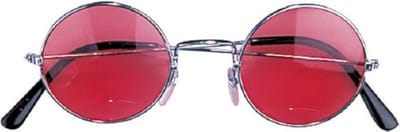 Widmann - Party zonnebril - Hippie Flower Power Sixties - ronde glazen - rood