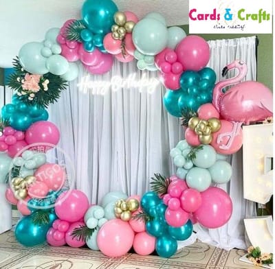 Cards & Crafts Ballonnen boog - 81 delige Ballonnen set - Tropical / Flamingo Thema