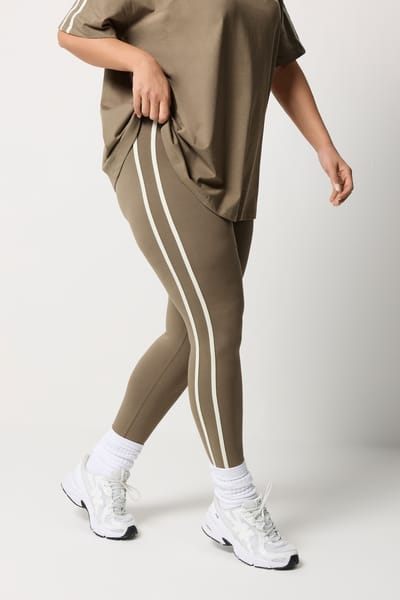 Yours Active Bruine Legging Met Zijstreep Size 42
