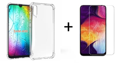 Hoesje Geschikt Voor Samsung Galaxy A50s/A30s Anti Shock Back hoesje + Glazen Screenprotector